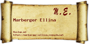Marberger Ellina névjegykártya